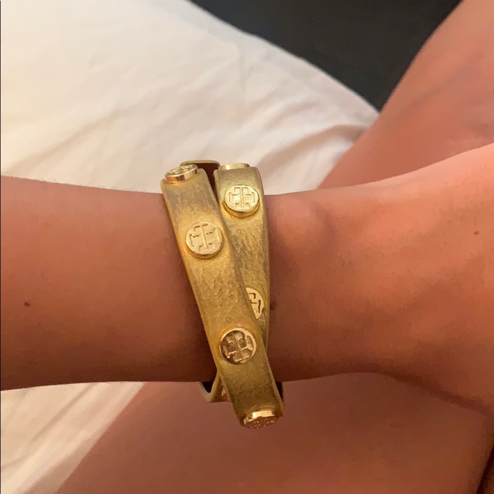 Gold Tory Burch Cross bracelet